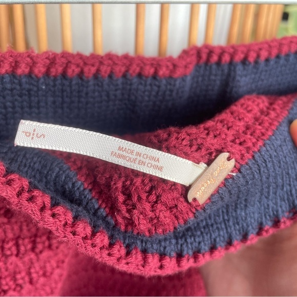 Free people Red and White Midi Pencil Skirt with Slit - Picture 4 of 6